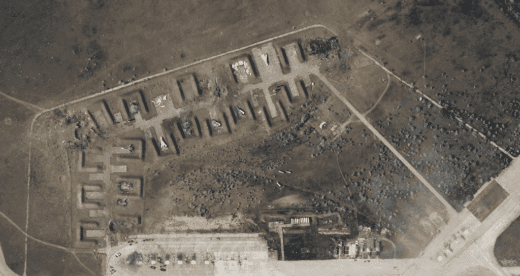 Satellite Images Show Destruction At Russian Airbase In Crimea